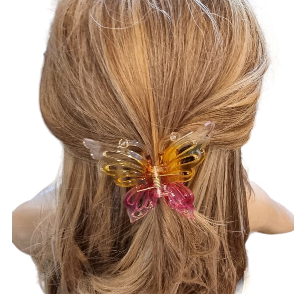 OMBRE hair clip claw yellow, pink #yp - Picture 2 of 6